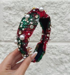 Christmas headband - green/red