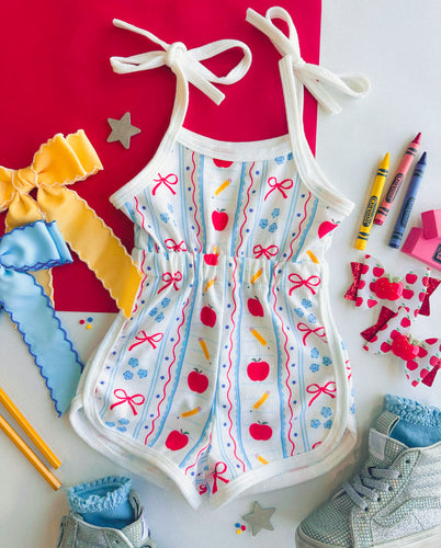 back to school tie romper