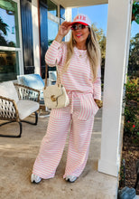 striped two piece set - pink