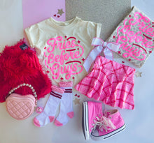 pink plaid twirl skirt