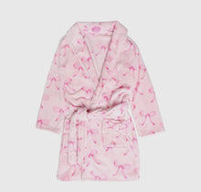 fleece bath robe - pink bows