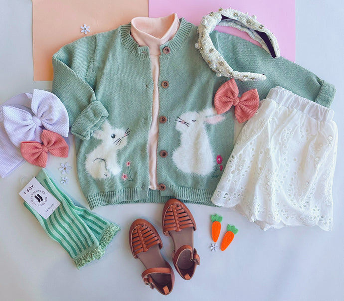 spring bunny knit cardigan
