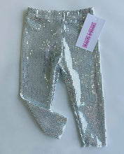sequin leggings - silver