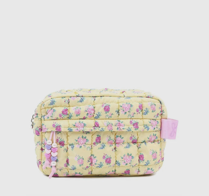 quilted pouch - yellow floral