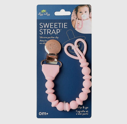 sweetie strap silicone paci clip - pink