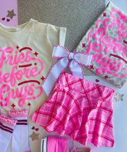 pink plaid twirl skirt