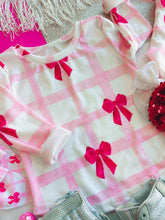 pink plaid bow pajamas