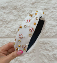 baseball headband - white