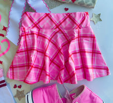 pink plaid twirl skirt