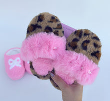 leopard fur slippers