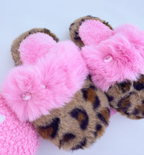 leopard fur slippers