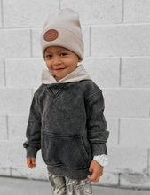 acid wash crew neck hoodie