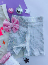 sequin biker shorts - silver