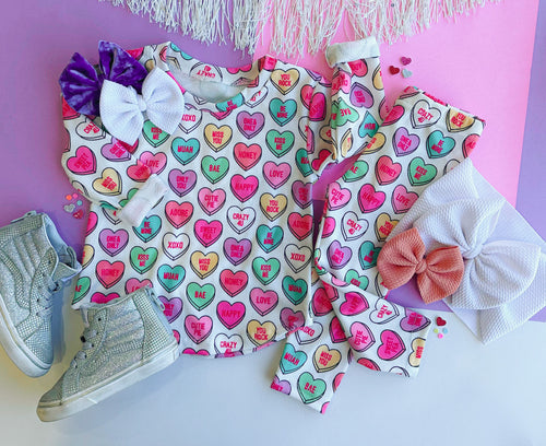 candy heart pajamas