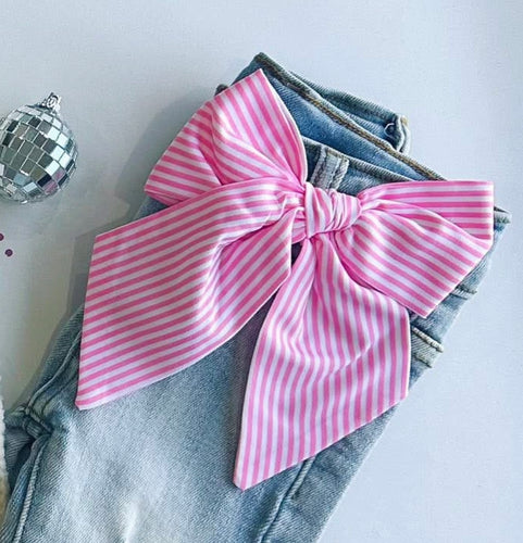 pink stripe bows