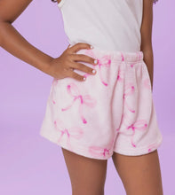 pink bows fleece shorts