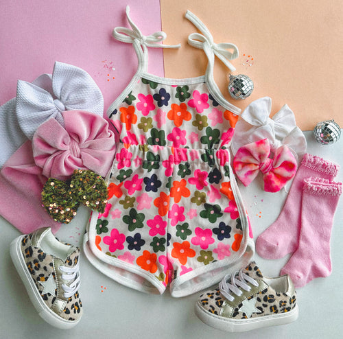 multi floral romper