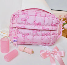 quilted pouch - pink bows