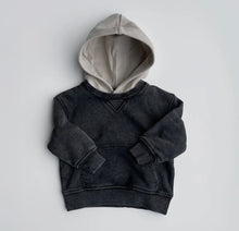 acid wash crew neck hoodie