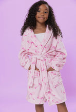 fleece bath robe - pink bows