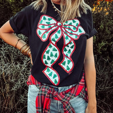 Christmas tree bow tee