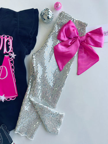 sequin leggings - silver