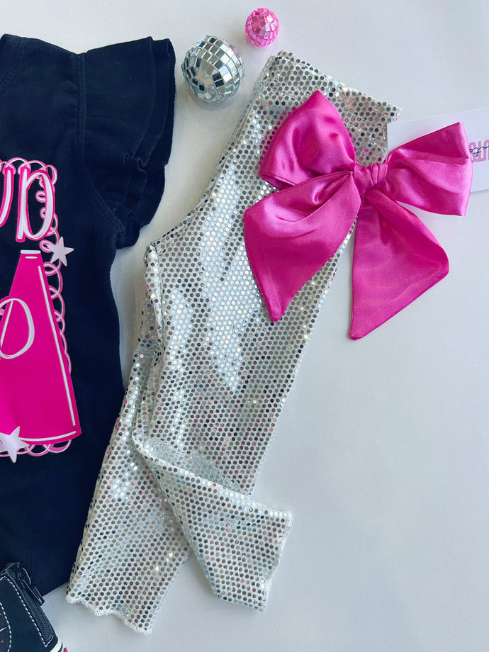 sequin leggings - silver