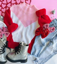 valentine's colorblock sweater