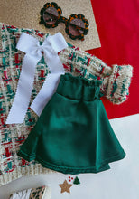 satin twirl skirt - green