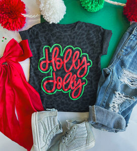 holly jolly tee - leopard