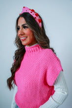 knit vest - hot pink
