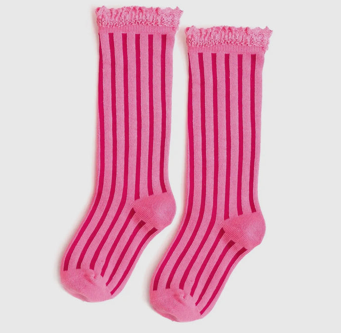 LSC knee high socks - pink stripe