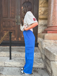 corduroy utility pants - royal blue
