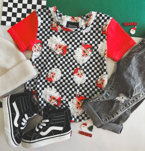 santa checker tee