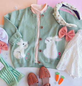 spring bunny knit cardigan