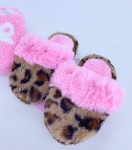 leopard fur slippers