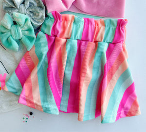 pastel stripe twirl skirt