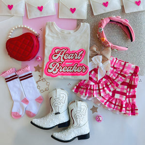pink plaid crossover skirt