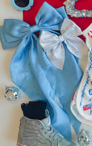 ribbon bow - baby blue