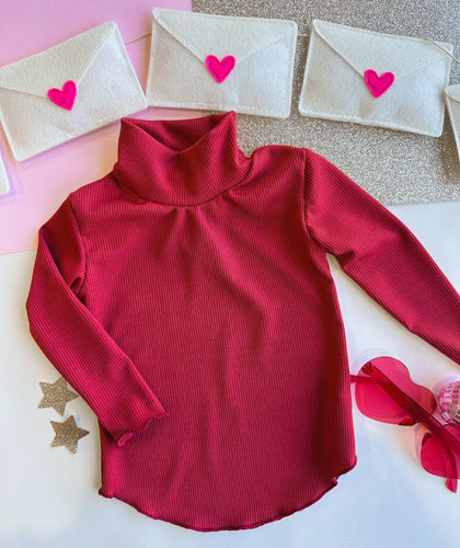 deep red turtleneck