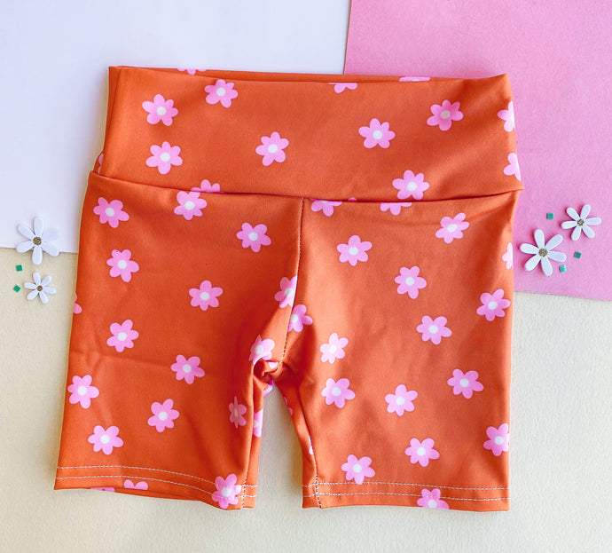 pink flower biker shorts
