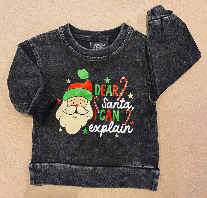dear santa acid wash sweatshirt