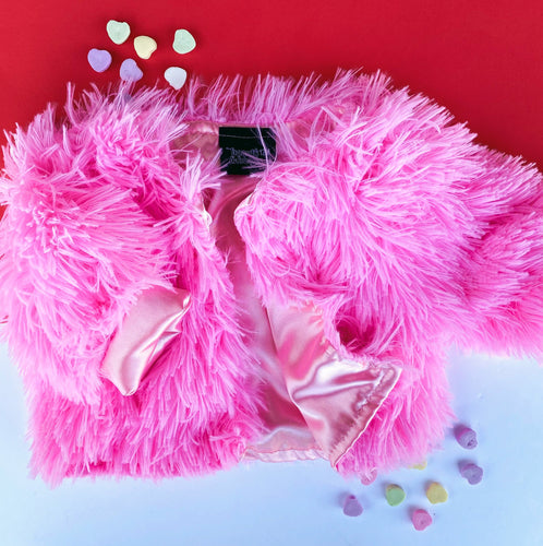 shaggy jacket - pink