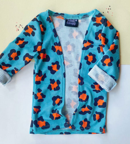 waffle cardigan - fall leopard