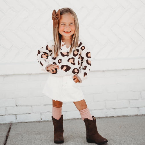 leopard knit sweater