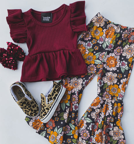 boho floral bell bottoms